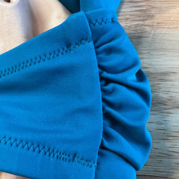 Shade & Shore Women's Teal Blue Ruffle Bralette Bikini Top - Size 36B - NWT - Picture 6 of 12